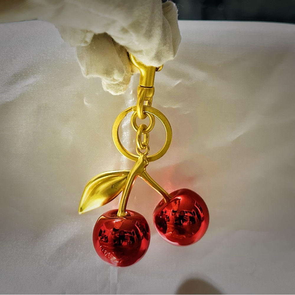 Gold and Red Cherry Keychain - Picture 9 of 12